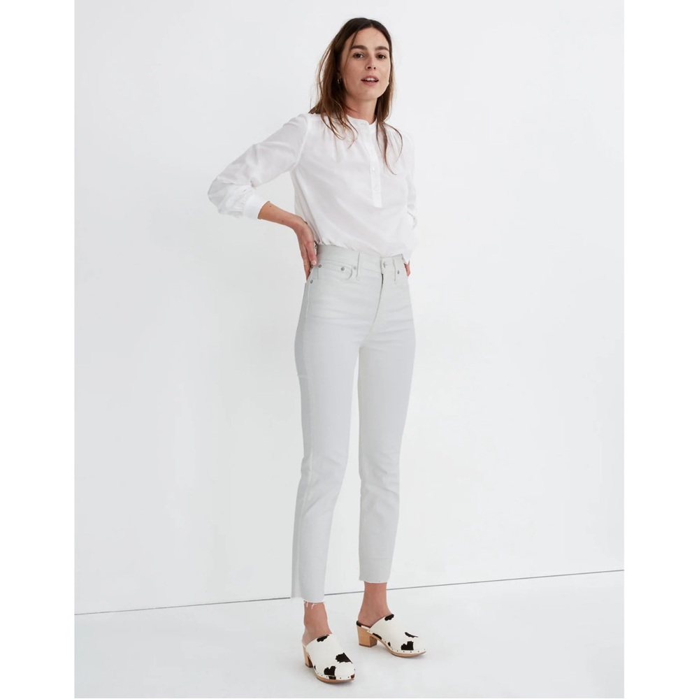 Madewell The Perfect Vintage Jean in Tile White: Raw-Hem Edition
